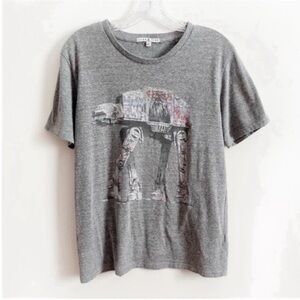 Junk Food graphic t-shirt gray Star Wars At-At marled short sleeves